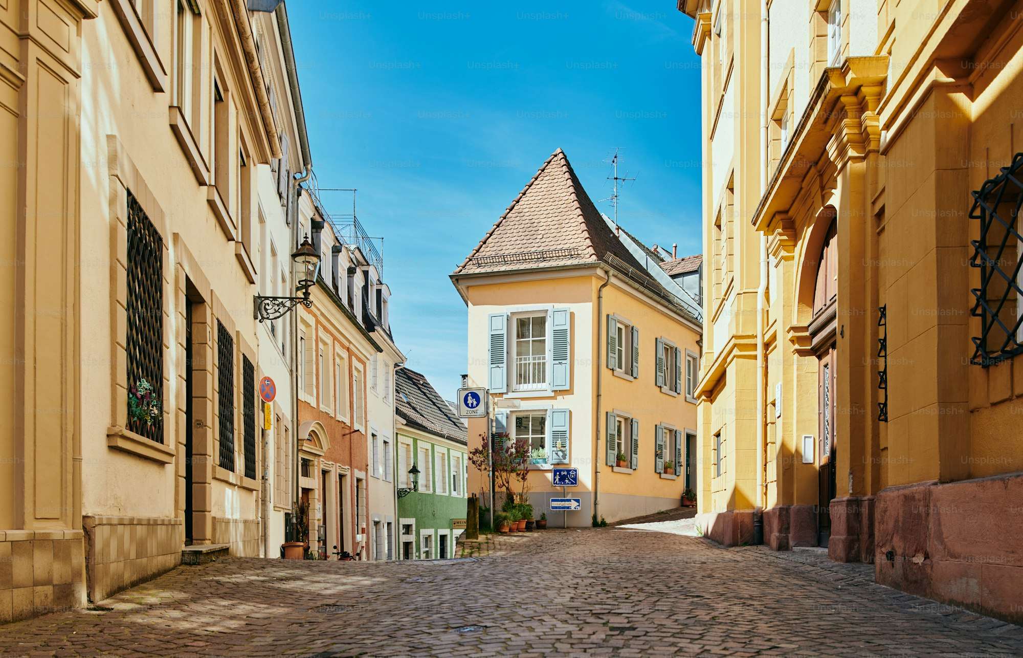 Colorful street scene in Kaunas